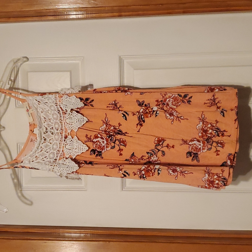 Orange floral tank